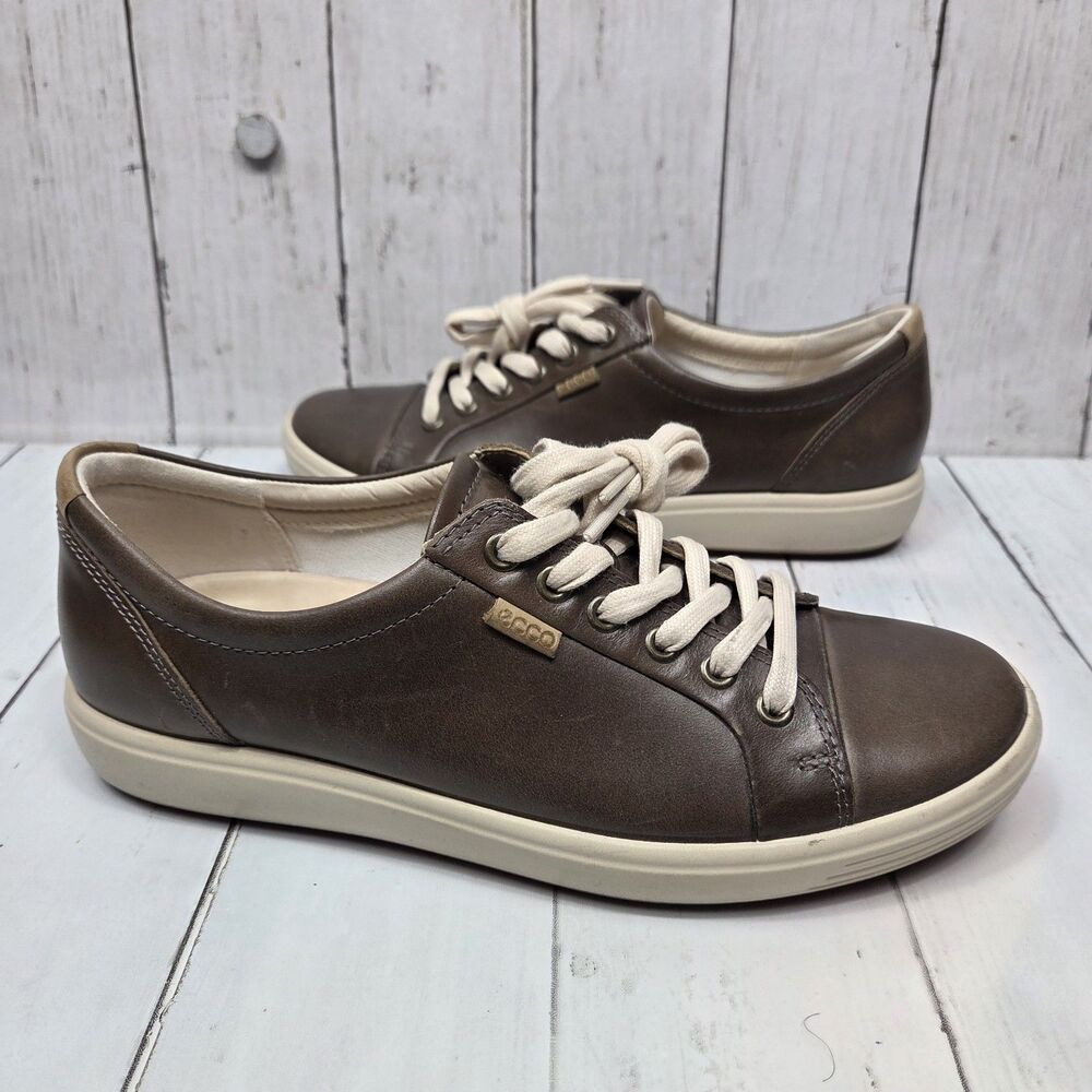 ECCO Soft 7 Womens Brown Leather Low Top Sneakers Mahogany Size 40 US 9-9.5